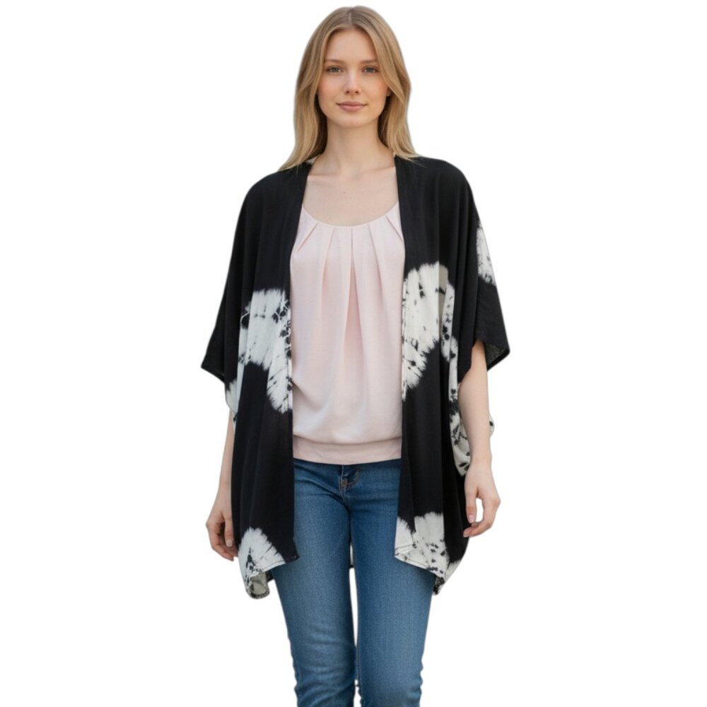Dream State tie dye beige and black rayon cardigan one size
